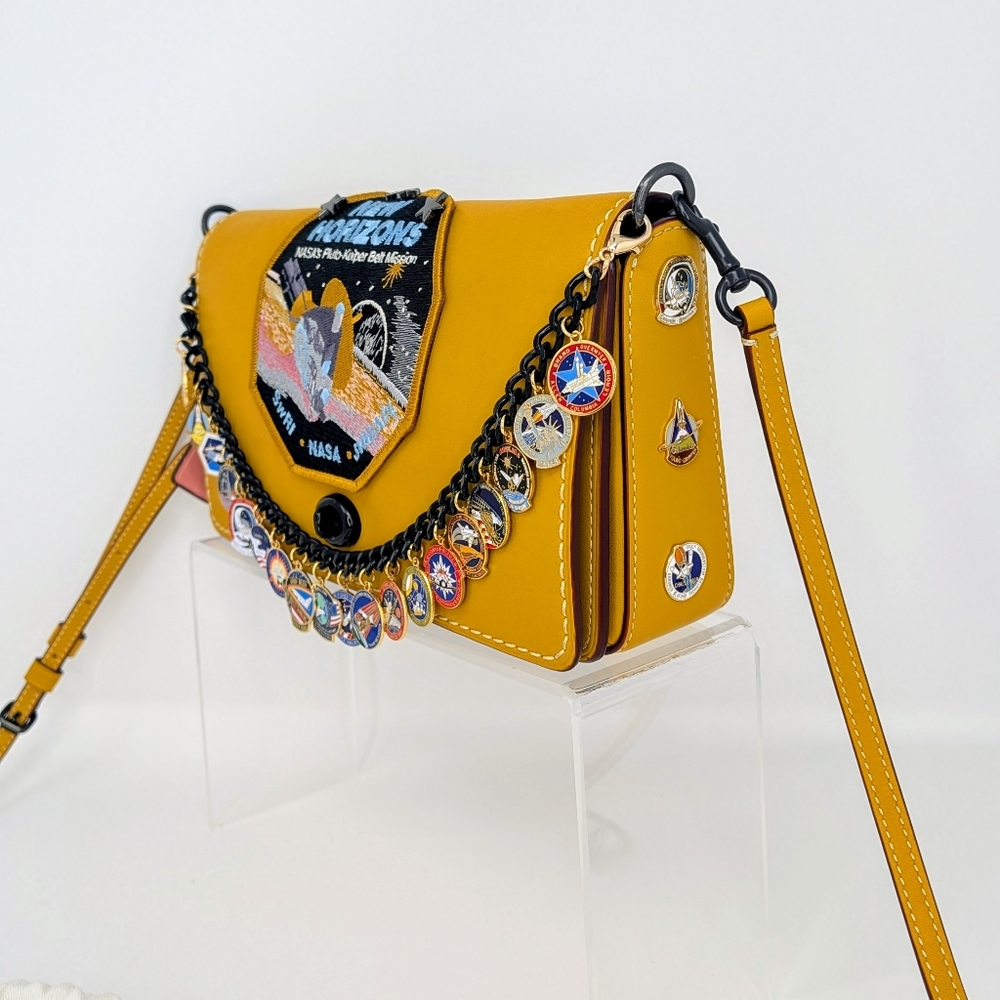 Custom Coach Dinky X NASA. One-of-a-Kind/ Upcycled. Yellow - Picture 10 of 16